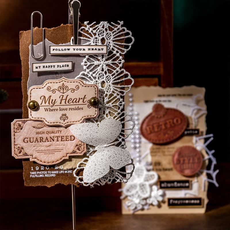 BONBONBONNIE🐰番茄醬少女 絨皮信箋 仿麂皮皮標籤硬卡貼紙-細節圖4