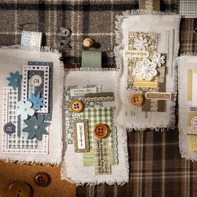 BONBONBONNIE🐰番茄醬少女 花漾拼接系列 蕾絲布紋拼接貼紙本-細節圖4