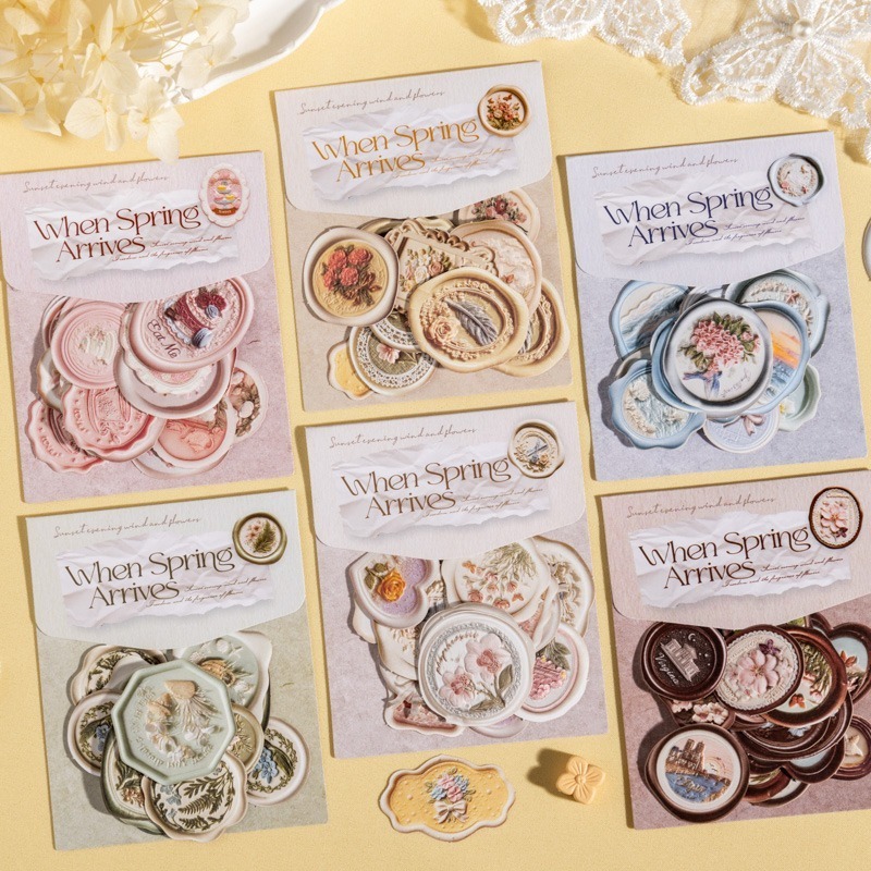 BONBONBONNIE🐰番茄醬少女 當春天到來時系列 火漆造型立體浮雕貼紙包-細節圖2