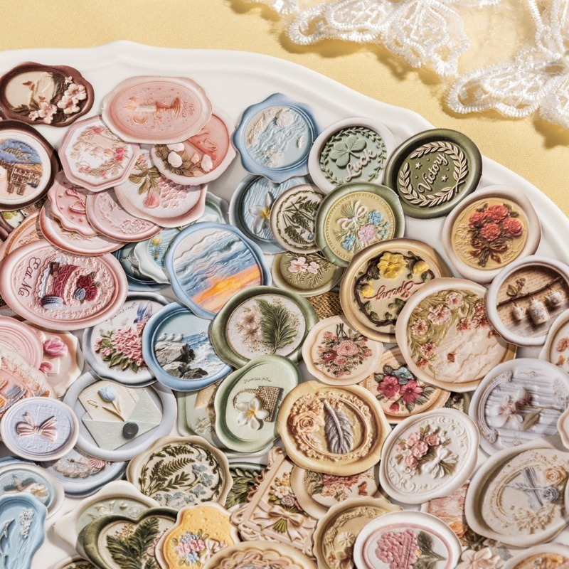 BONBONBONNIE🐰番茄醬少女 當春天到來時系列 火漆造型立體浮雕貼紙包-細節圖3