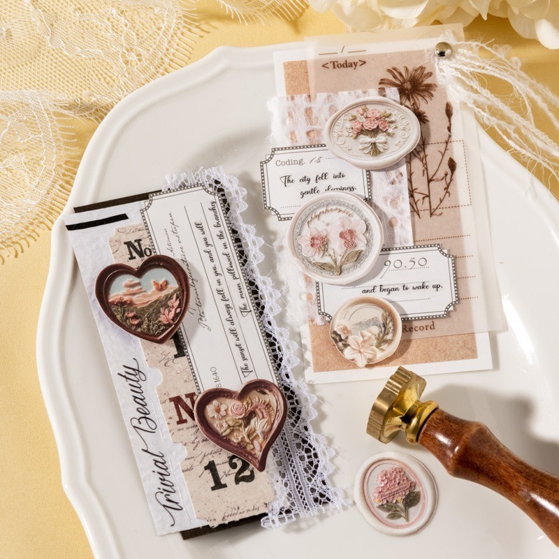 BONBONBONNIE🐰番茄醬少女 當春天到來時系列 火漆造型立體浮雕貼紙包-細節圖4