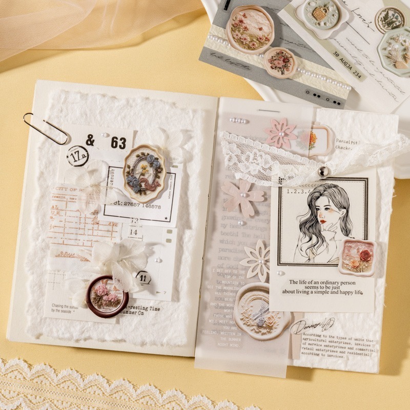 BONBONBONNIE🐰番茄醬少女 當春天到來時系列 火漆造型立體浮雕貼紙包-細節圖5