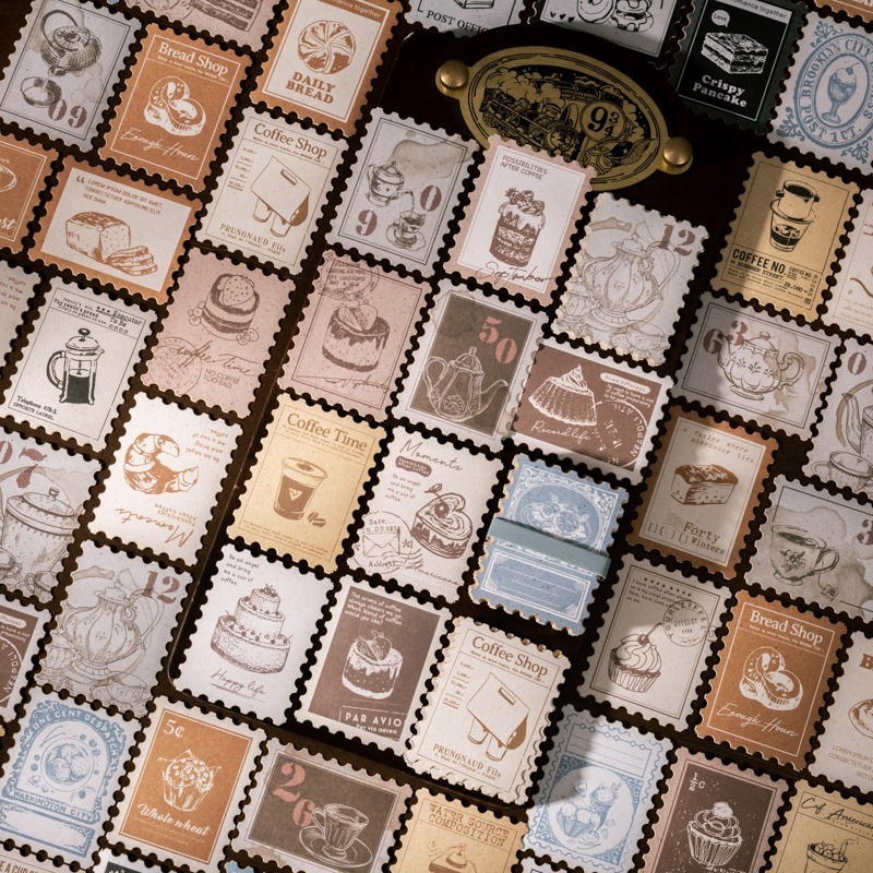 BONBONBONNIE🐰番茄醬少女 四季茶嶼系列 茶點生活郵票花邊貼紙包-細節圖2