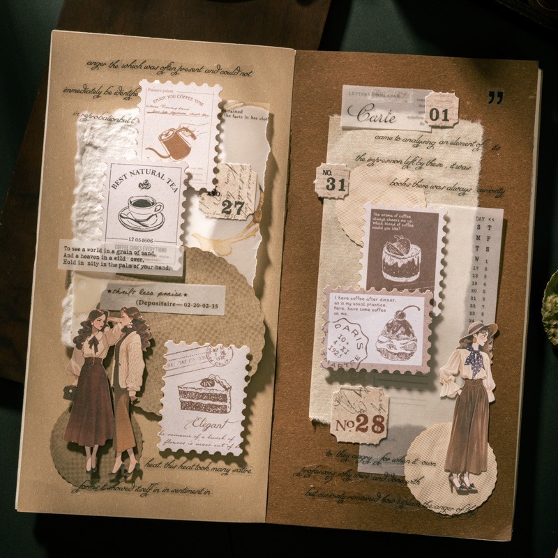 BONBONBONNIE🐰番茄醬少女 四季茶嶼系列 茶點生活郵票花邊貼紙包-細節圖5