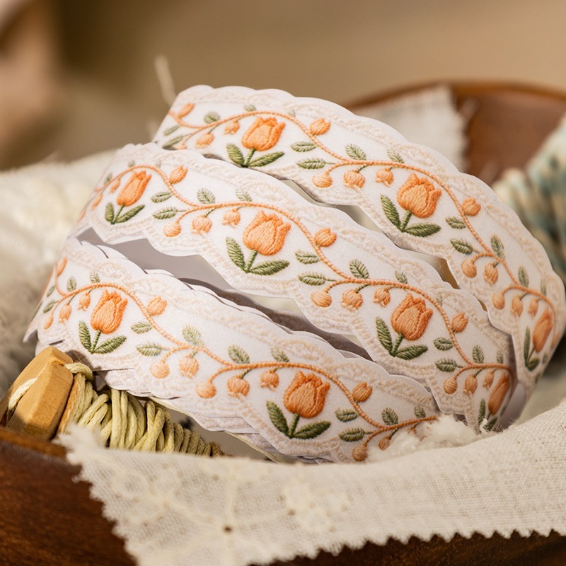 BONBONBONNIE🐰番茄醬少女 繡邊系列 刺繡圖樣異形PET膠帶-細節圖2