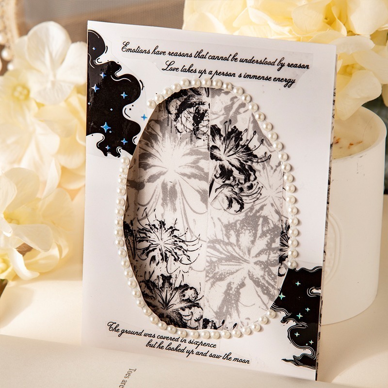 BONBONBONNIE🐰美好的一天 花開朝暮系列 植物主題 拓印植物花卉閃砂PET膠帶-細節圖6