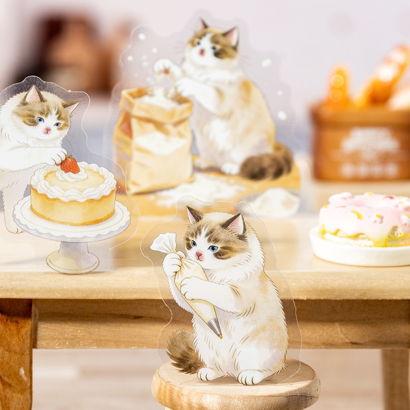 BONBONBONNIE🐰番茄醬少女 萌貓奇遇 可愛貓咪 PET造景貼紙包-細節圖7