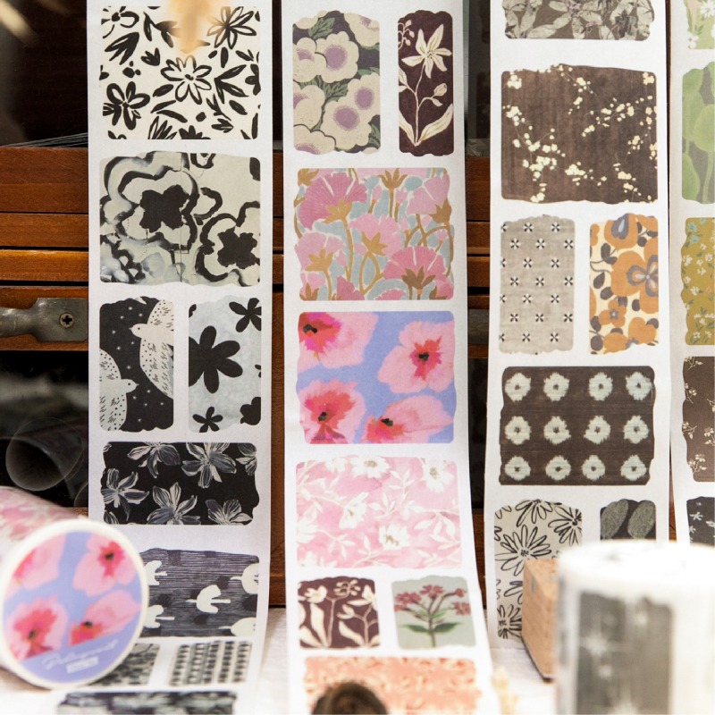 BONBONBONNIE🐰暮光 空山織語系列 復古和風標籤和紙膠帶-細節圖3