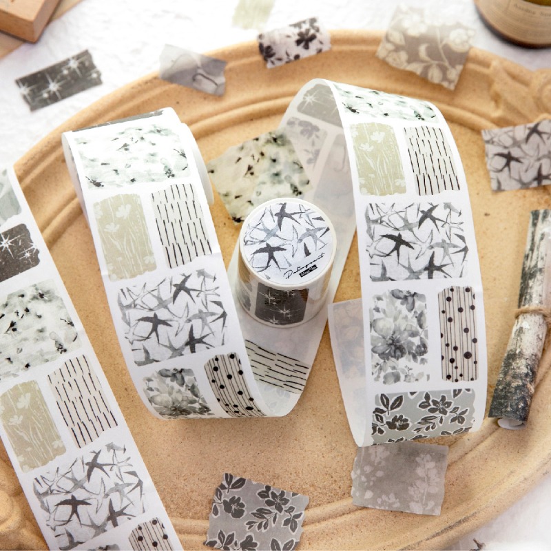 BONBONBONNIE🐰暮光 空山織語系列 復古和風標籤和紙膠帶-細節圖4