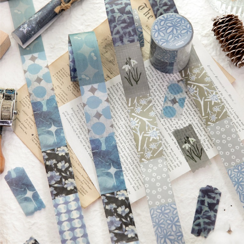 BONBONBONNIE🐰暮光 空山織語系列 復古和風標籤和紙膠帶-細節圖6