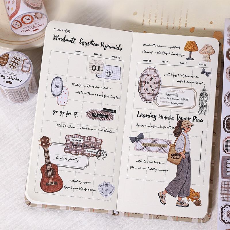 BONBONBONNIE🐰番茄醬少女 標籤凝集 書寫紙模切膠帶-細節圖5