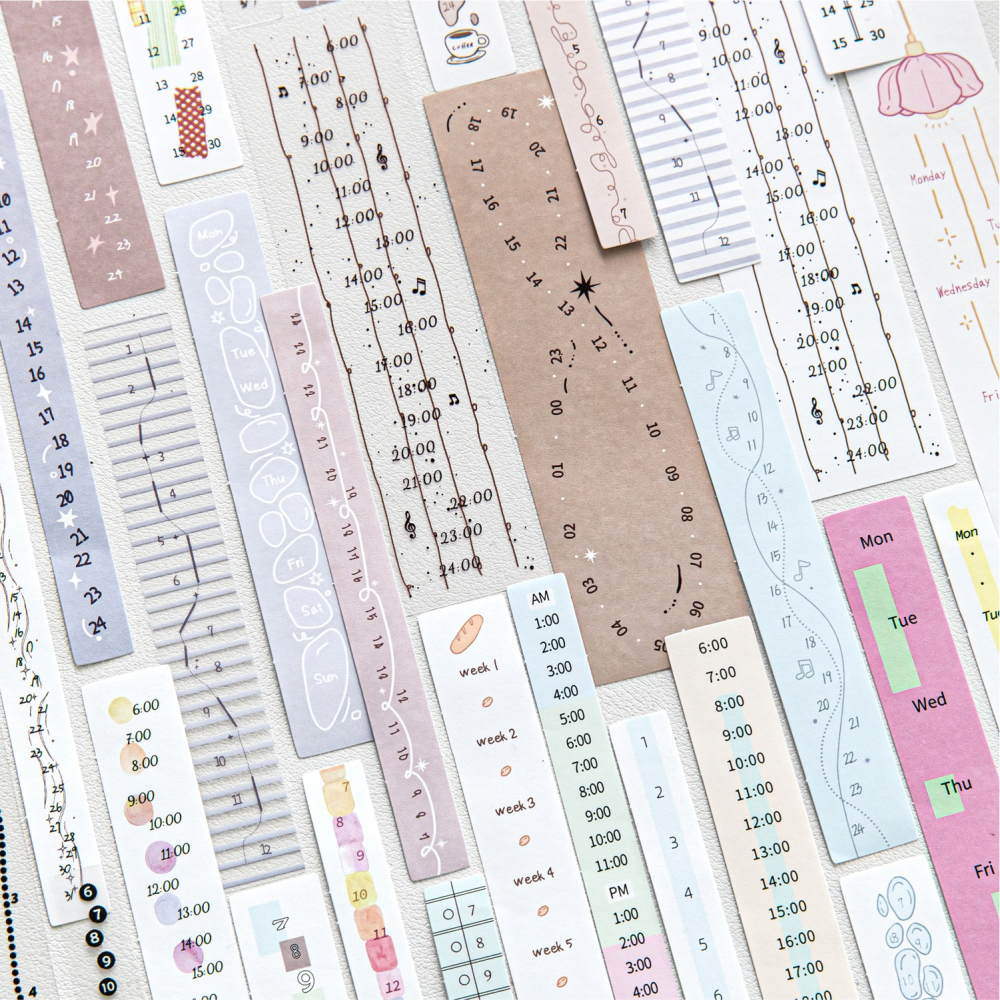 BONBONBONNIE🐰陌墨 時間軸 日程本 規劃 雙材質貼紙包-細節圖3