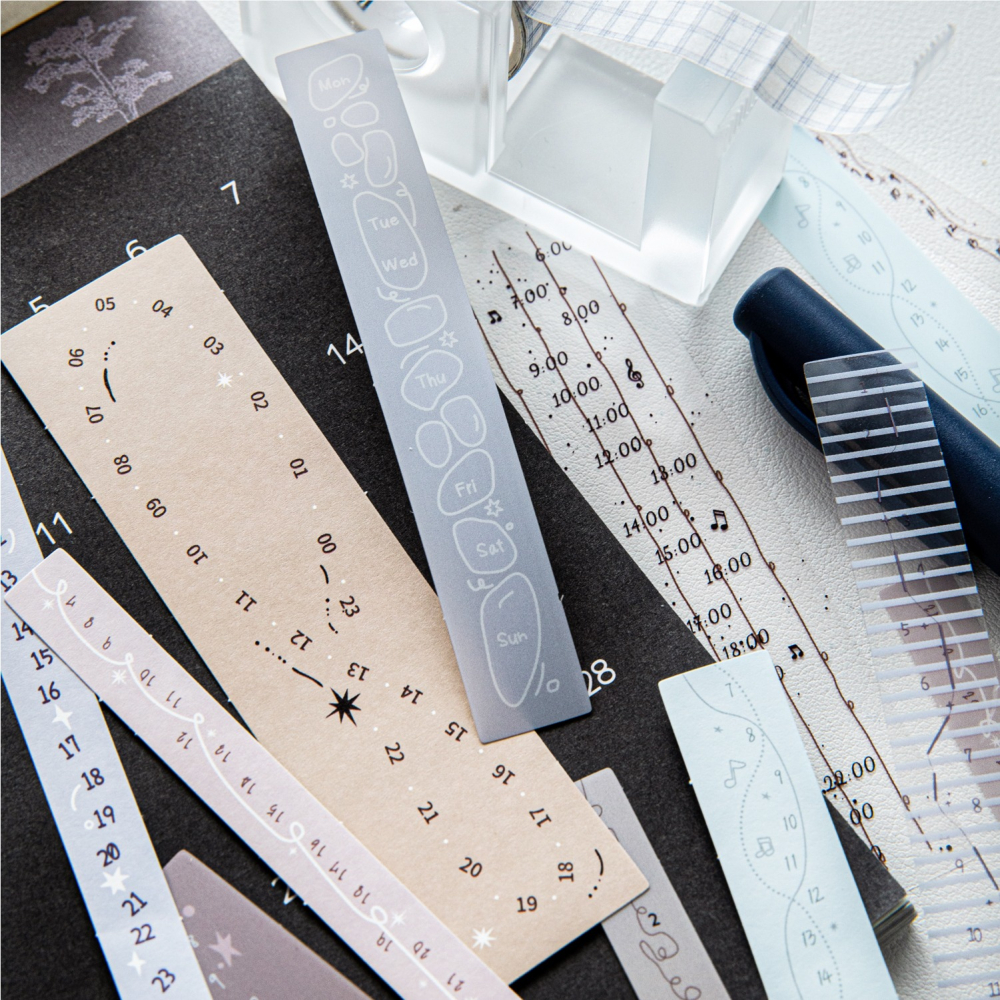 BONBONBONNIE🐰陌墨 時間軸 日程本 規劃 雙材質貼紙包-細節圖9