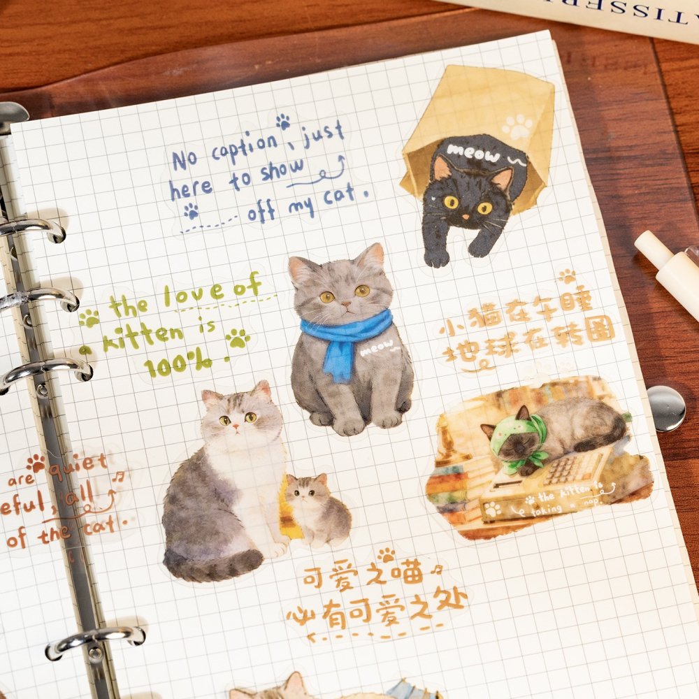 BONBONBONNIE🐰語閑 貓咪日誌 可愛寵物 PET貼紙包-細節圖4