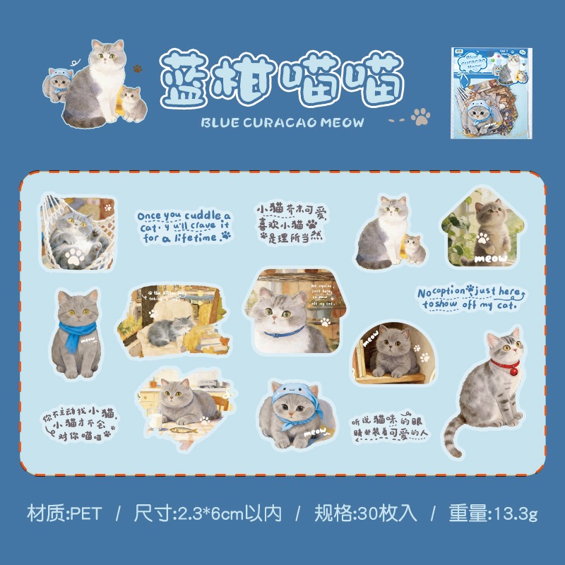 BONBONBONNIE🐰語閑 貓咪日誌 可愛寵物 PET貼紙包-規格圖8