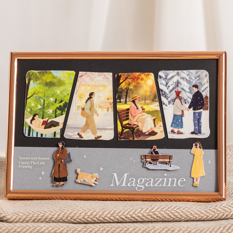 BONBONBONNIE🐰番茄醬少女 悠然假日 插畫文字PET模切膠帶-細節圖4