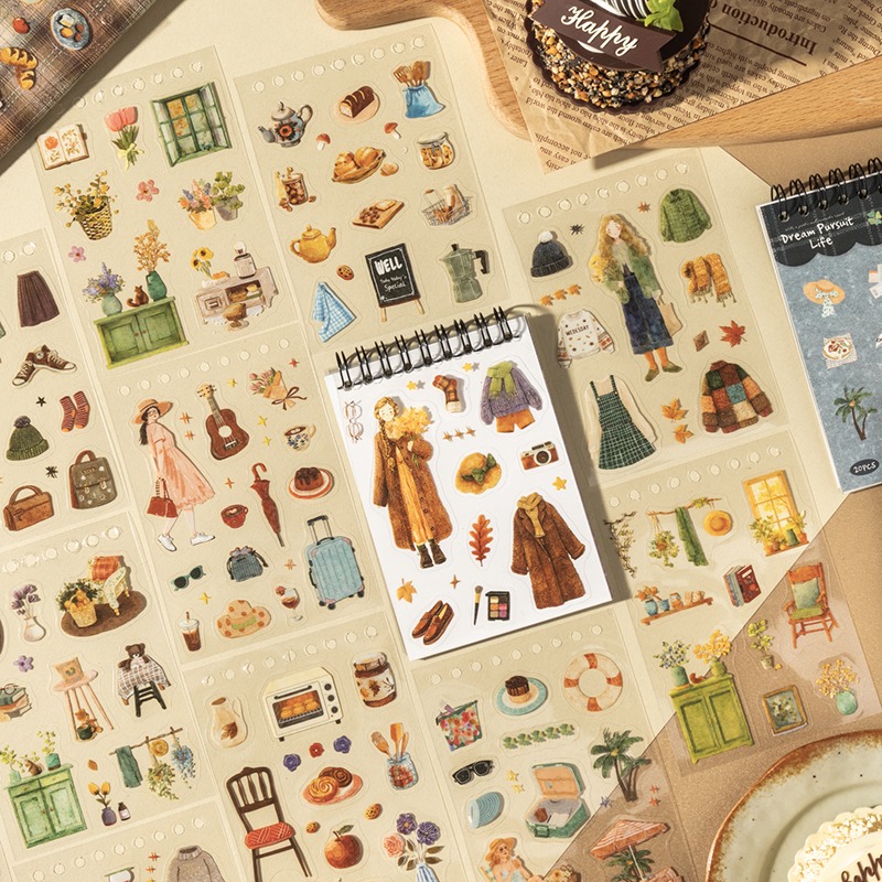 BONBONBONNIE🐰番茄醬少女 追夢生活 創意造景PET貼紙本-細節圖3