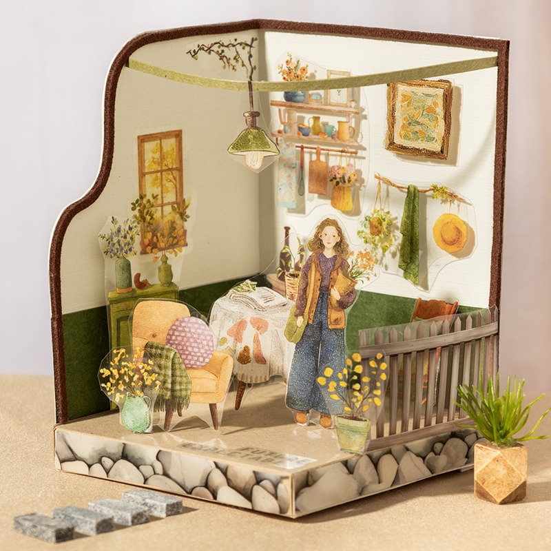 BONBONBONNIE🐰番茄醬少女 追夢生活 創意造景PET貼紙本-細節圖4