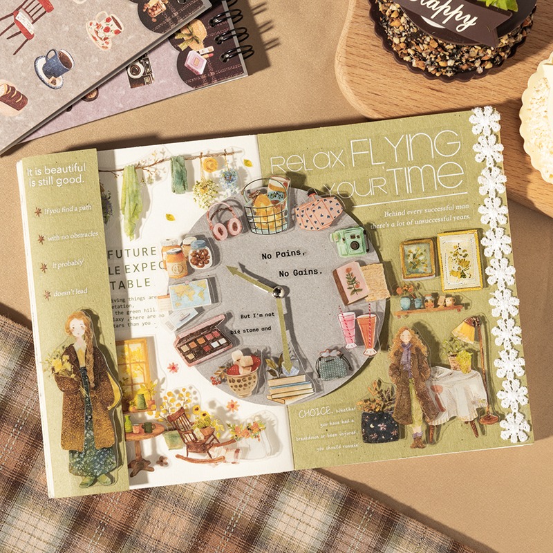 BONBONBONNIE🐰番茄醬少女 追夢生活 創意造景PET貼紙本-細節圖5