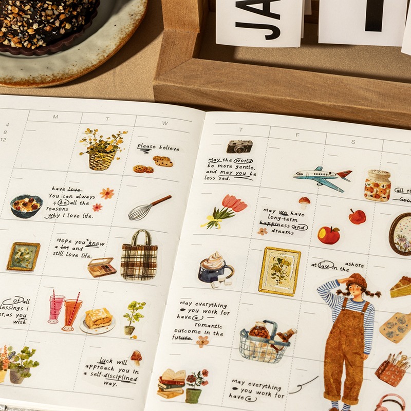 BONBONBONNIE🐰番茄醬少女 追夢生活 創意造景PET貼紙本-細節圖7