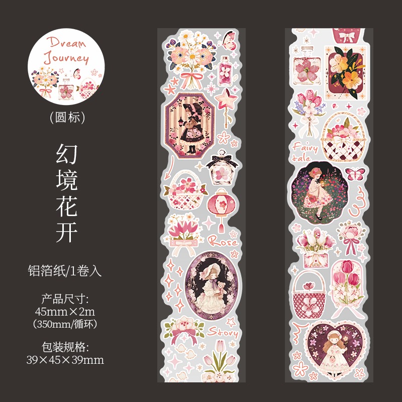 BON BON BONNIE🐰手帳素材  美好的一天 夢境漫遊記 童話可愛森林鋁箔紙膠帶-規格圖7