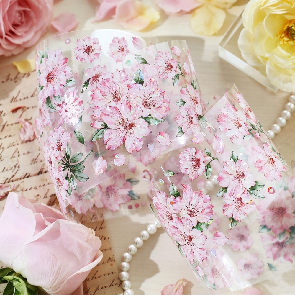 BON BON BONNIE🐰Infeel.Me 春日信差系列 貝殼光華麗花朵 PET膠帶-細節圖3