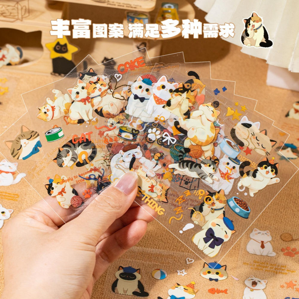 BON BON BONNIE🐰手帳素材  語閑 貓咪日記系列 萌趣貓咪 小貓PET貼紙書-細節圖6