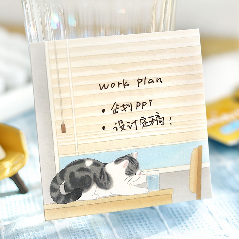 BON BON BONNIE🐰手帳素材  NOTE FOR 貓貓去哪了系列 小貓日常100張便籤素材紙-細節圖9