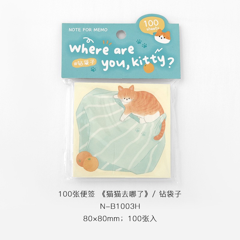 BON BON BONNIE🐰手帳素材  NOTE FOR 貓貓去哪了系列 小貓日常100張便籤素材紙-規格圖11