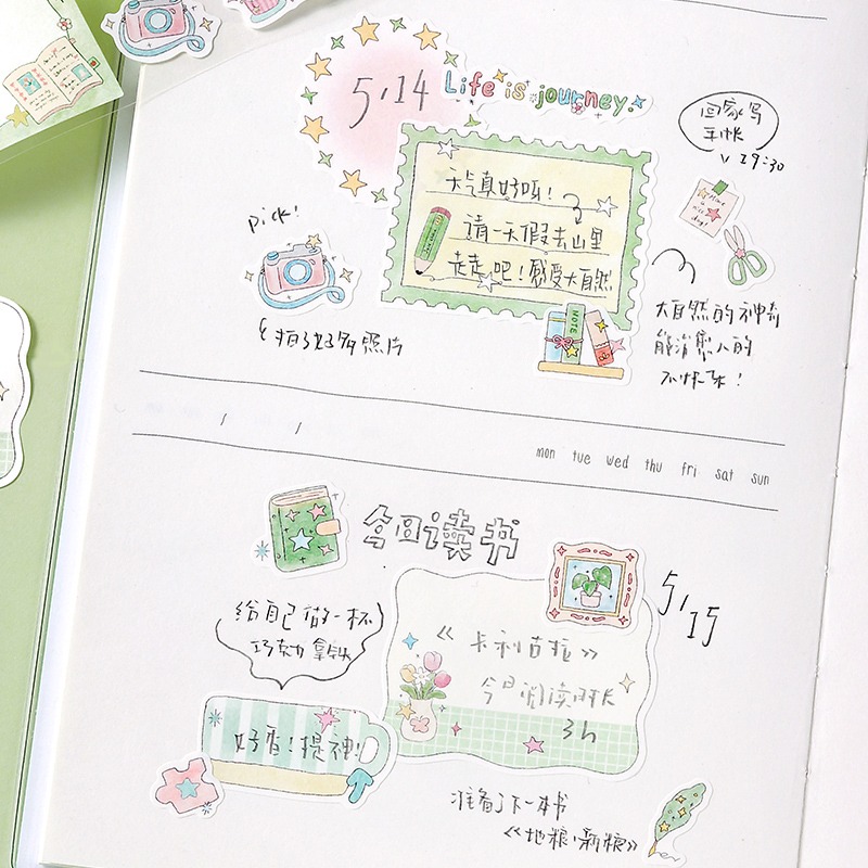 BON BON BONNIE🐰手帳素材  NOTE FOR 星星甜夢屋系列 淡彩可愛可書寫模切膠帶-細節圖4