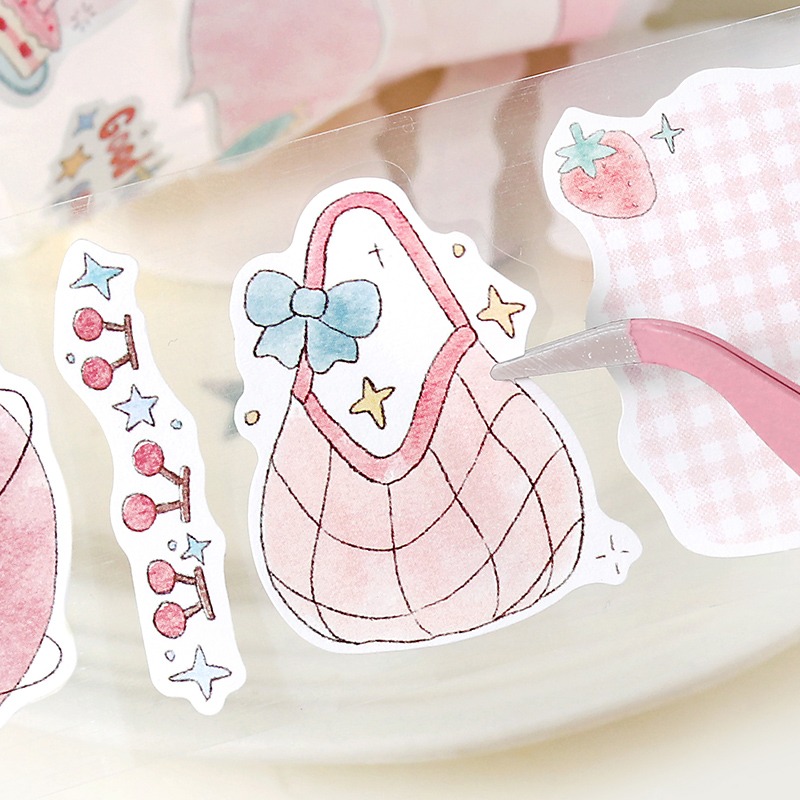 BON BON BONNIE🐰手帳素材  NOTE FOR 星星甜夢屋系列 淡彩可愛可書寫模切膠帶-細節圖5