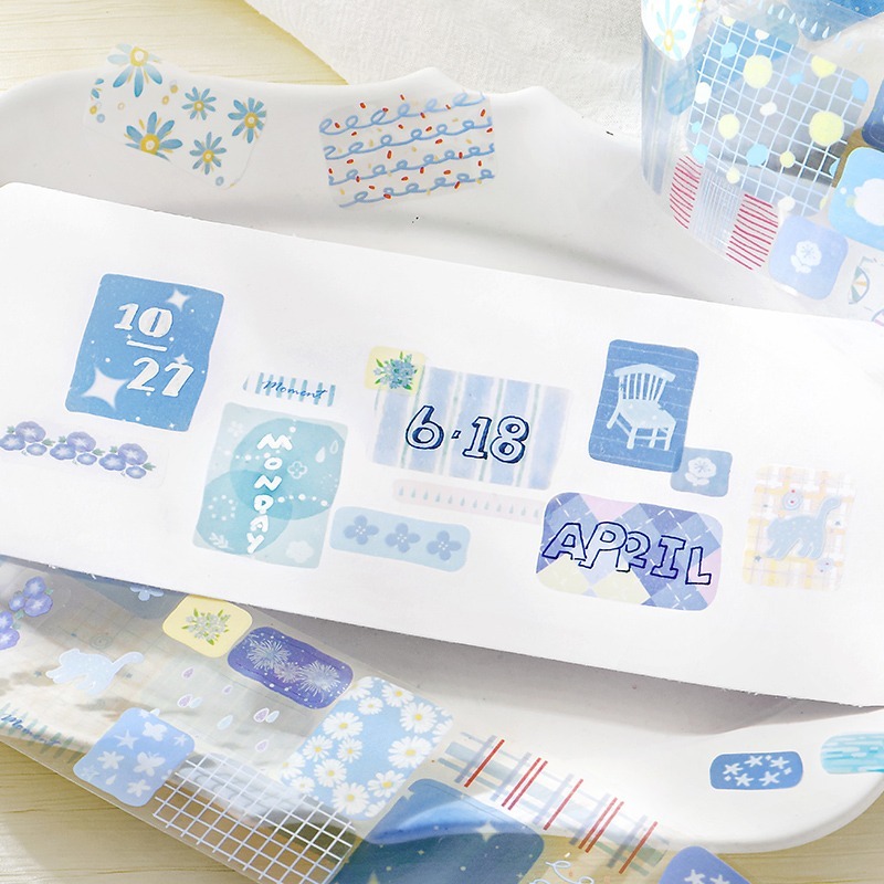 BON BON BONNIE🐰手帳素材  NOTE FOR 拼貼靈感庫系列 清新色彩標籤模切PET膠帶-細節圖6