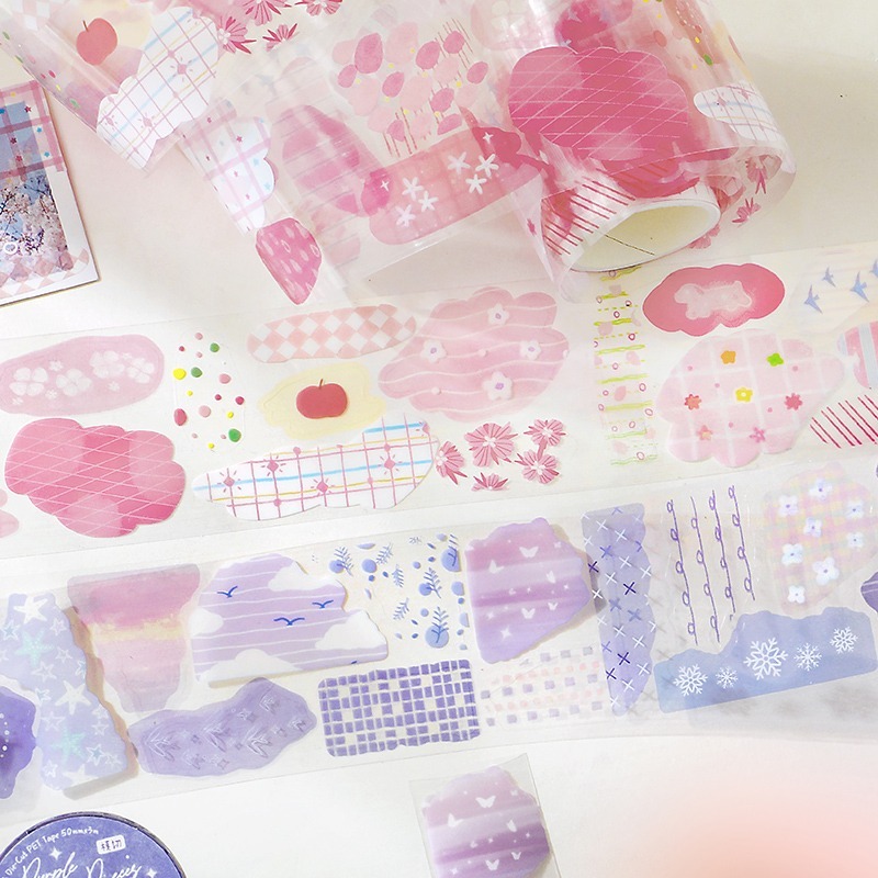 BON BON BONNIE🐰手帳素材  NOTE FOR 拼貼靈感庫系列 清新色彩標籤模切PET膠帶-細節圖7