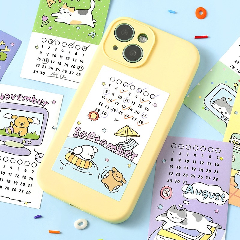 BON BON BONNIE🐰手帳素材  NOTE FOR 放鬆才是正經事 可愛寵物自填月曆貼紙-細節圖3