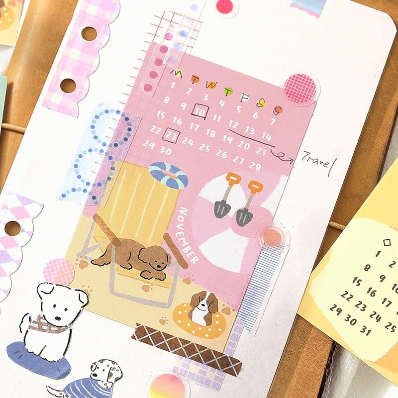 BON BON BONNIE🐰手帳素材  NOTE FOR 放鬆才是正經事 可愛寵物自填月曆貼紙-細節圖7