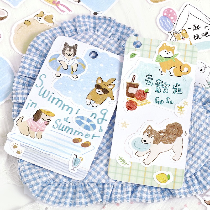 BON BON BONNIE🐰手帳素材  NOTE FOR 人！快來陪汪手繪可愛小貓小狗 樹紋紙裝飾貼紙-細節圖5
