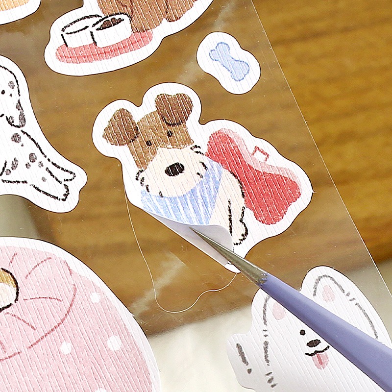 BON BON BONNIE🐰手帳素材  NOTE FOR 人！快來陪汪手繪可愛小貓小狗 樹紋紙裝飾貼紙-細節圖7