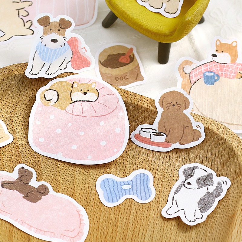 BON BON BONNIE🐰手帳素材  NOTE FOR 人！快來陪汪手繪可愛小貓小狗 樹紋紙裝飾貼紙-細節圖8