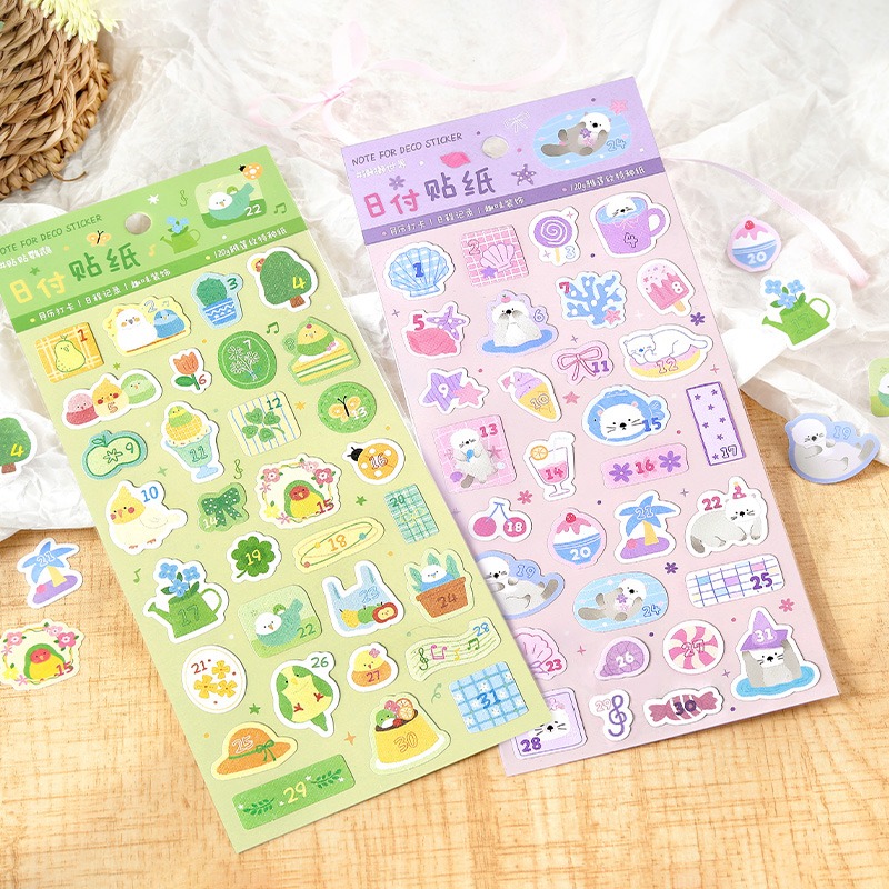 NOTE FOR 軟軟萌物集系列 日系可愛動物日付日期日曆貼紙-細節圖4