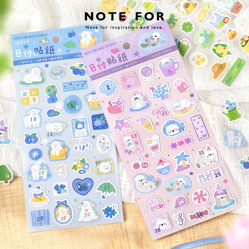NOTE FOR 軟軟萌物集系列 日系可愛動物日付日期日曆貼紙-細節圖8