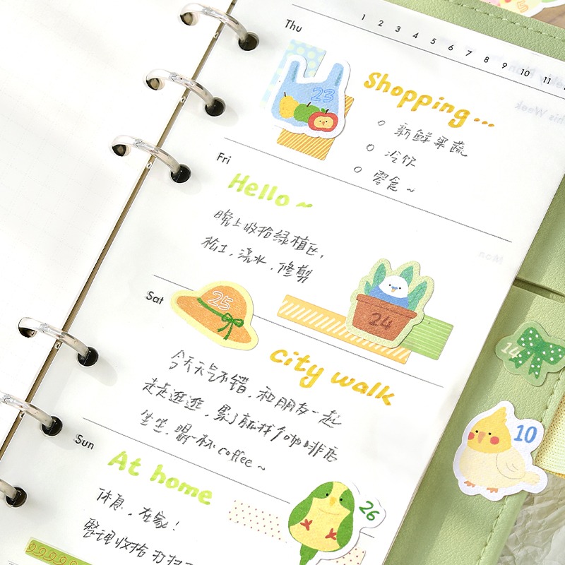 NOTE FOR 軟軟萌物集系列 日系可愛動物日付日期日曆貼紙-細節圖9