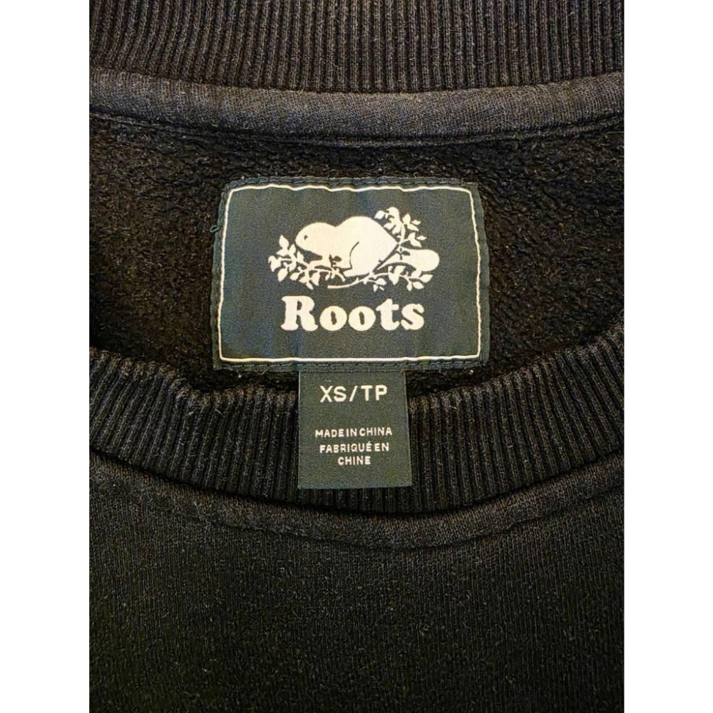 關注折價【Roots】秋冬內刷毛LOGO印花上衣 衛衣 黑色-細節圖3