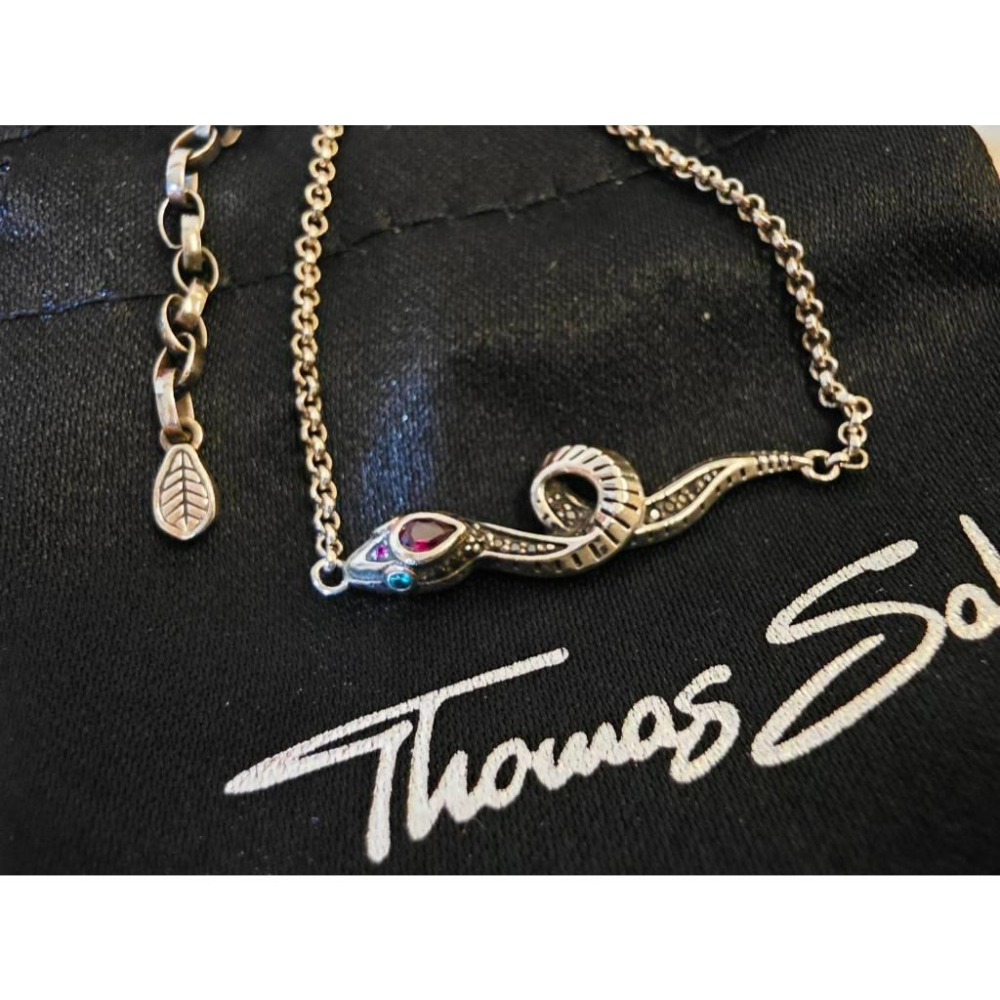 關注折價 德國【Thomas Sabo】寶石蛇手鍊 925純銀-細節圖4