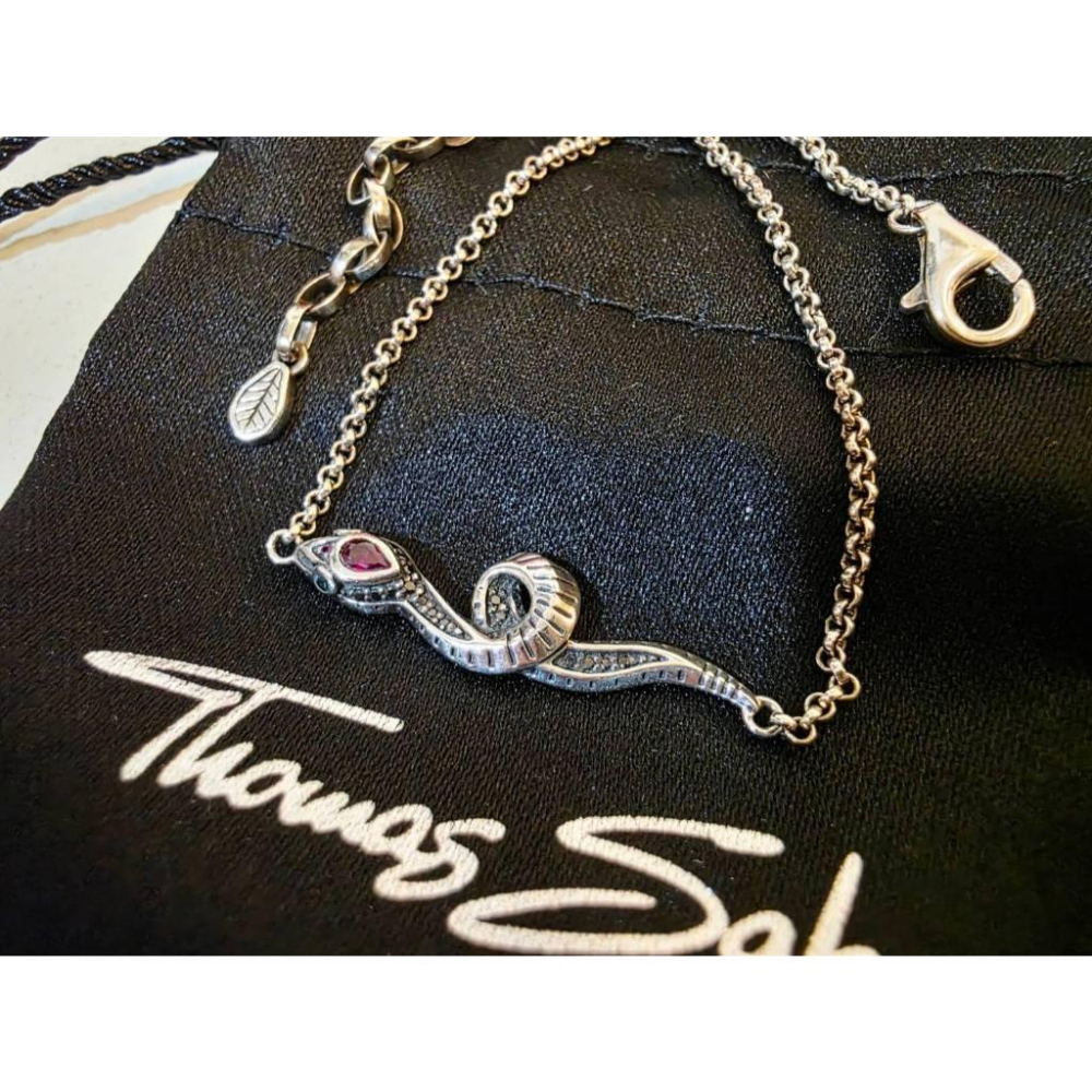 關注折價 德國【Thomas Sabo】寶石蛇手鍊 925純銀-細節圖5