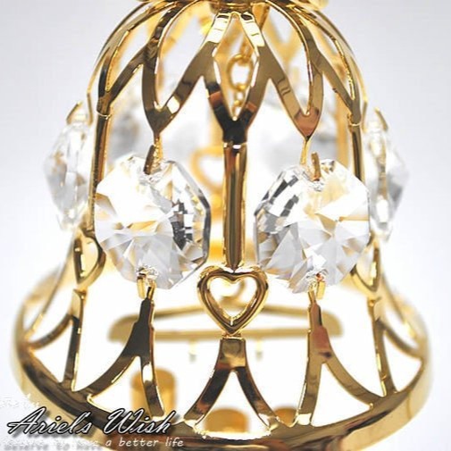 ArielWish法式古典歐洲Laduree皇室貴族風-金色蝴蝶結緞帶水晶吊墜優雅水鑽玻璃立體皇冠風鈴-絕版品最後一個-細節圖5