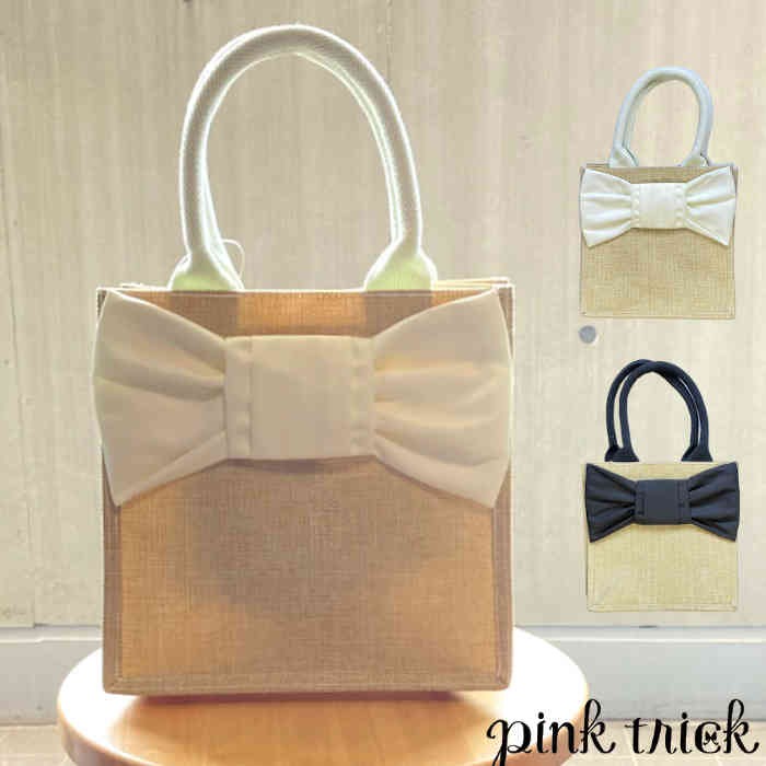 ArielWish日本雜誌香里奈Pink Trick氣質甜美立體蝴蝶結緞帶手提包便當袋手提袋外出托特包肩背包-絕版兩色-細節圖2