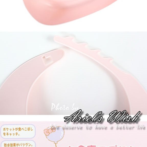 ArielWish日本三麗鷗限定Hello Kitty粉色凱蒂貓可調式防水圍兜兜BABY滿月彌月周歲禮-日本製最後一個-細節圖3
