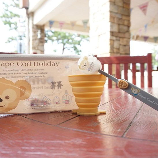 Ariel Wish日本東京迪士尼Duffy達菲熊雪莉玫夏季帆船度假鱈魚岬牙刷折疊漱口杯防水夾鏈袋收納包-旅行組-現貨-細節圖2