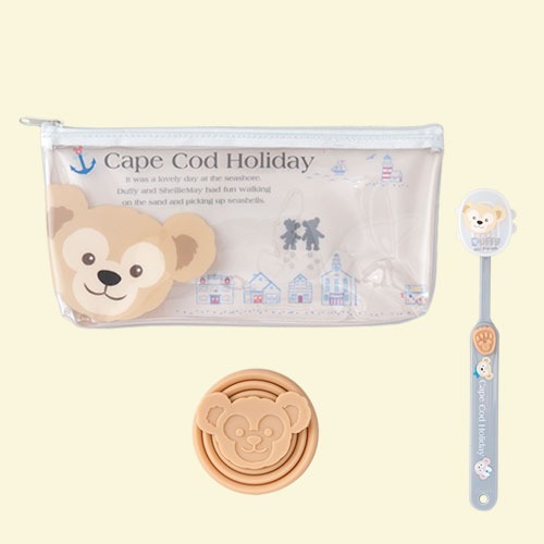 Ariel Wish日本東京迪士尼Duffy達菲熊雪莉玫夏季帆船度假鱈魚岬牙刷折疊漱口杯防水夾鏈袋收納包-旅行組-現貨-細節圖6