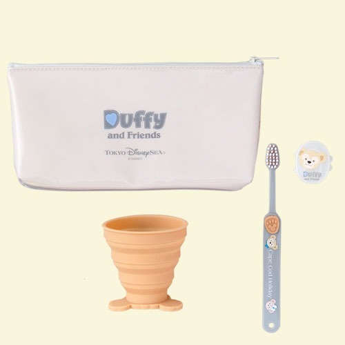 Ariel Wish日本東京迪士尼Duffy達菲熊雪莉玫夏季帆船度假鱈魚岬牙刷折疊漱口杯防水夾鏈袋收納包-旅行組-現貨-細節圖7